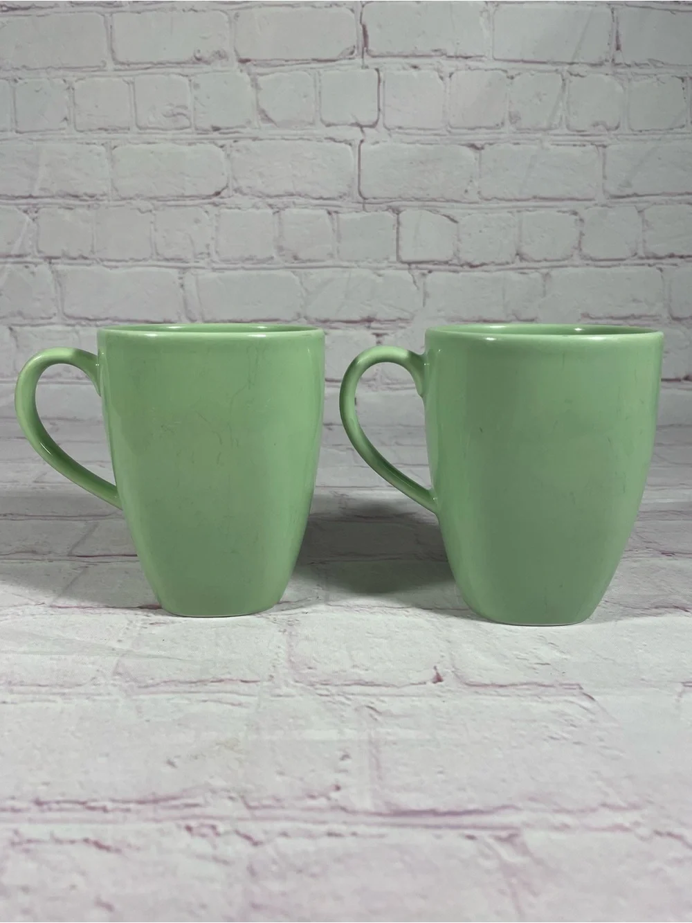 IKEA 365+ Susan Pryke Green 10oz Stoneware Mugs Portugal Set of 2